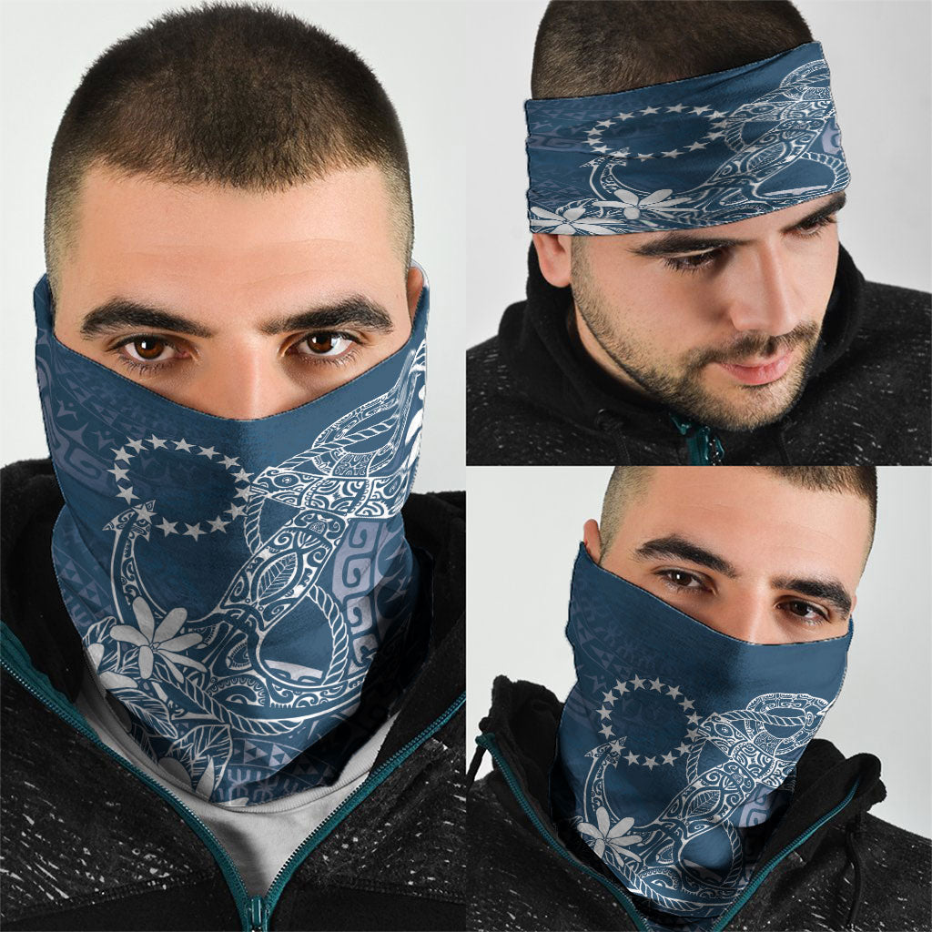 Navy Kuki Airani Tapakau Neck Gaiter Tribal Anchor Mix Tiare