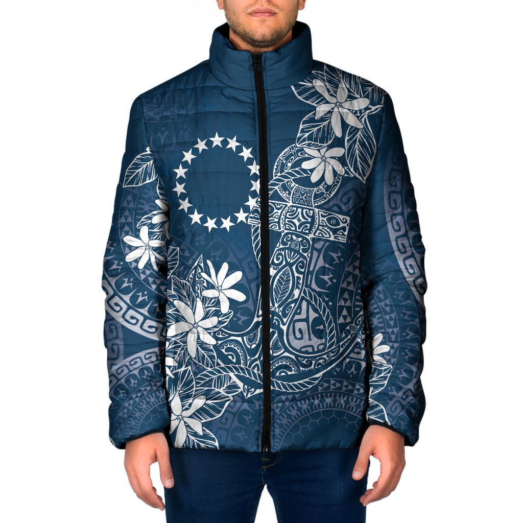 Navy Kuki Airani Tapakau Padded Jacket Tribal Anchor Mix Tiare