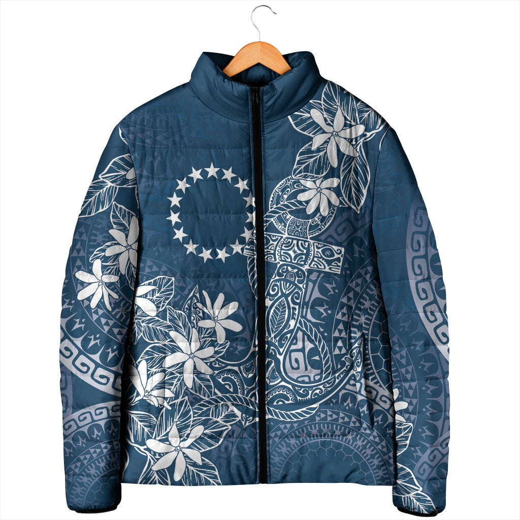 Navy Kuki Airani Tapakau Padded Jacket Tribal Anchor Mix Tiare