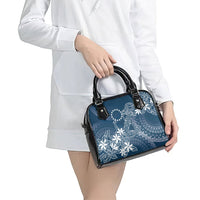 Navy Kuki Airani Tapakau Shoulder Handbag Tribal Anchor Mix Tiare