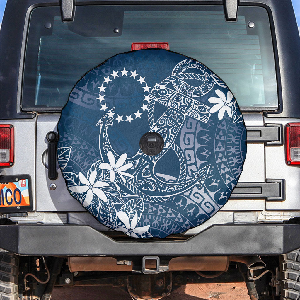 Navy Kuki Airani Tapakau Spare Tire Cover Tribal Anchor Mix Tiare