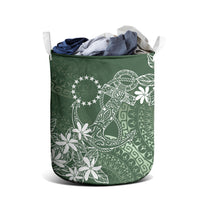 Sage Green Kuki Airani Tapakau Laundry Basket Tribal Anchor Mix Tiare