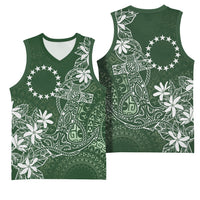 Sage Green Kuki Airani Tapakau Basketball Jersey Tribal Anchor Mix Tiare