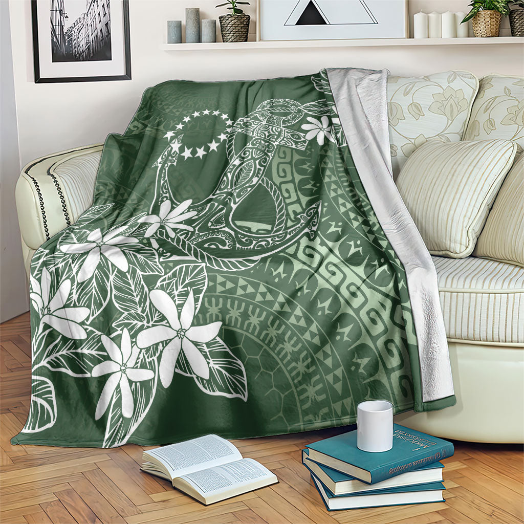 Sage Green Kuki Airani Tapakau Blanket Tribal Anchor Mix Tiare