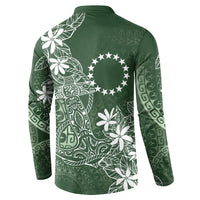 Sage Green Kuki Airani Tapakau Button Sweatshirt Tribal Anchor Mix Tiare