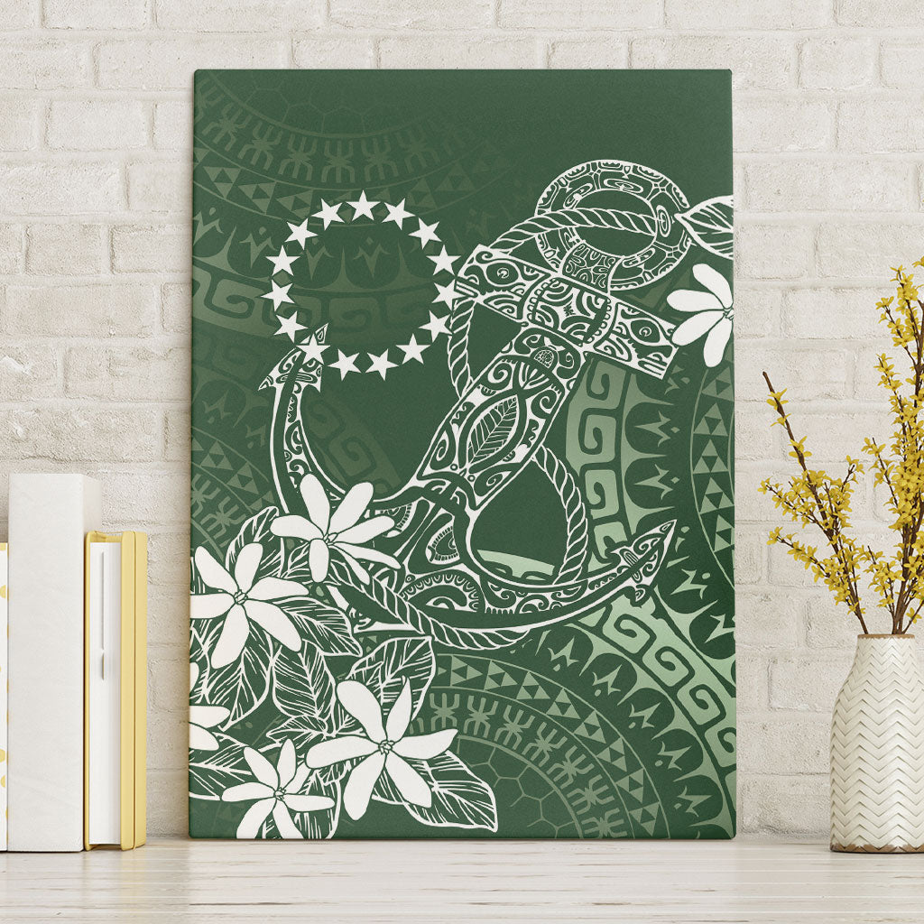 Sage Green Kuki Airani Tapakau Canvas Wall Art Tribal Anchor Mix Tiare