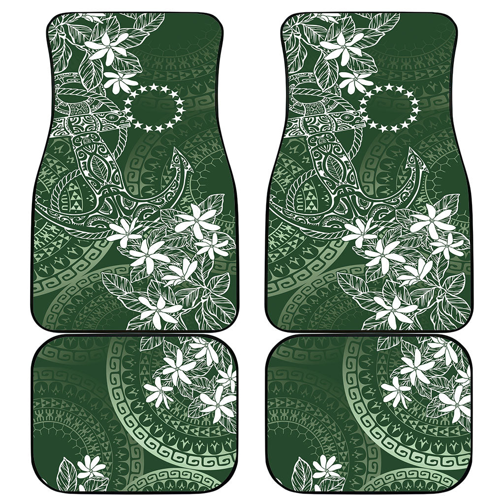 Sage Green Kuki Airani Tapakau Car Mats Tribal Anchor Mix Tiare