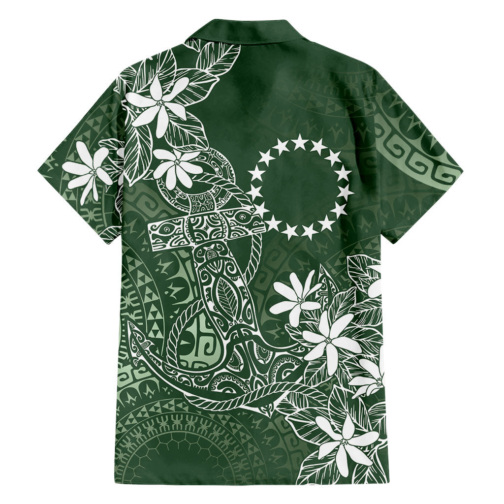 Sage Green Kuki Airani Tapakau Family Matching Mermaid Dress and Hawaiian Shirt Tribal Anchor Mix Tiare