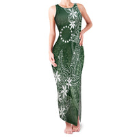 Sage Green Kuki Airani Tapakau Family Matching Tank Maxi Dress and Hawaiian Shirt Tribal Anchor Mix Tiare