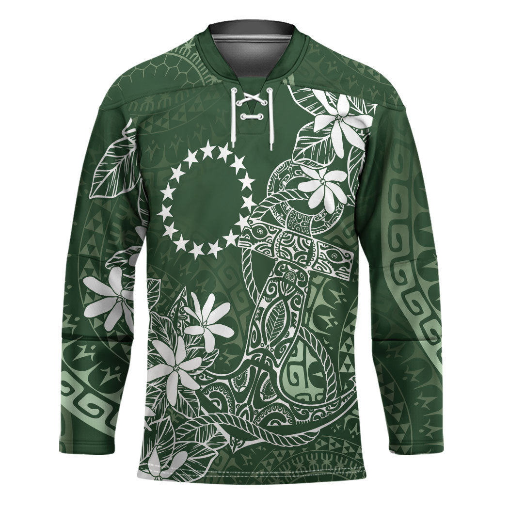 Sage Green Kuki Airani Tapakau Hockey Jersey Tribal Anchor Mix Tiare