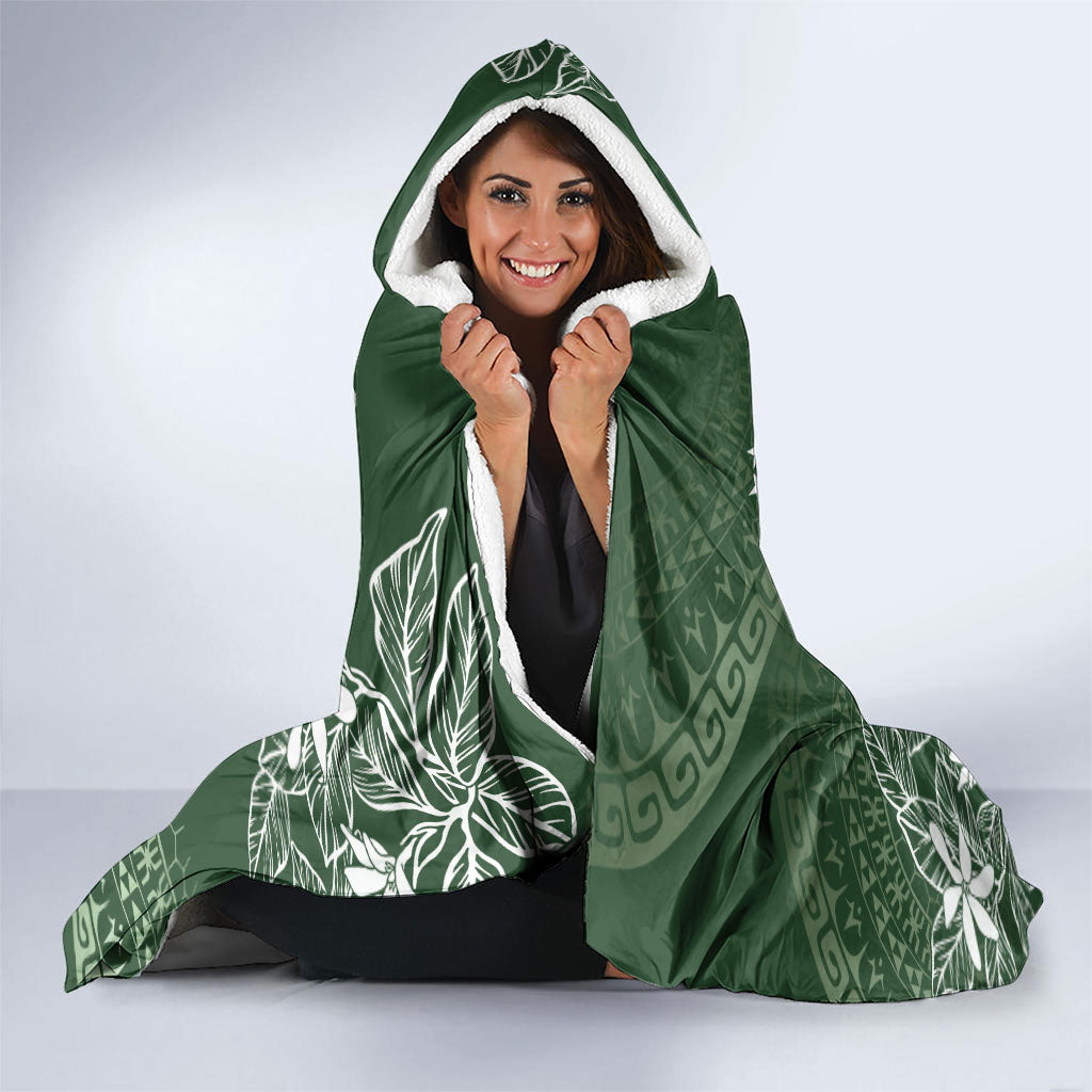 Sage Green Kuki Airani Tapakau Hooded Blanket Tribal Anchor Mix Tiare