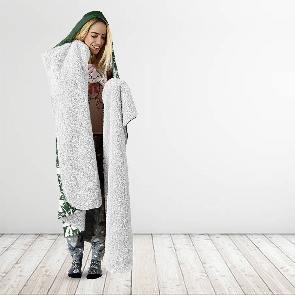 Sage Green Kuki Airani Tapakau Hooded Blanket Tribal Anchor Mix Tiare