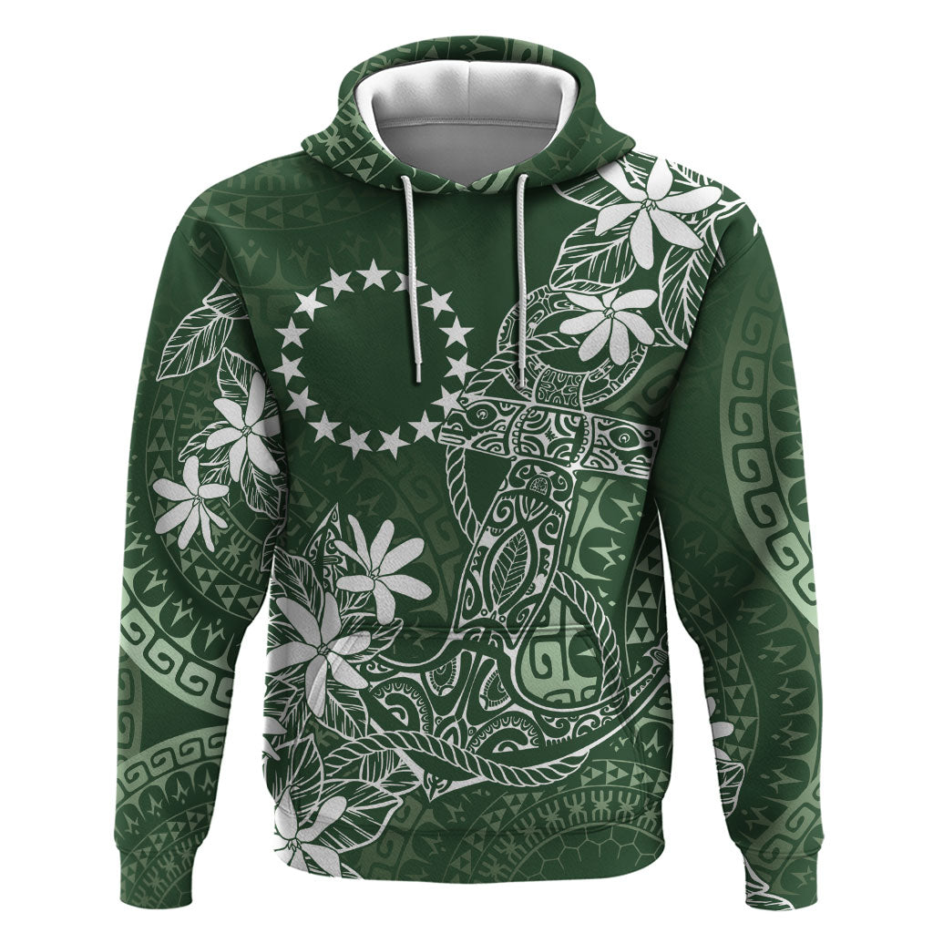 Sage Green Kuki Airani Tapakau Hoodie Tribal Anchor Mix Tiare