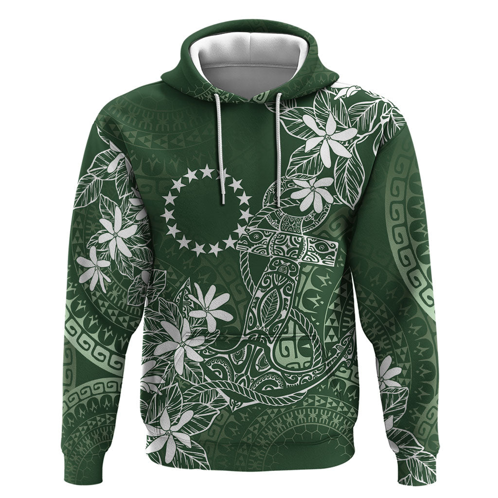 Sage Green Kuki Airani Tapakau Hoodie Tribal Anchor Mix Tiare LT7 Pullover Hoodie Sage Green - Polynesian Pride
