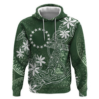 Sage Green Kuki Airani Tapakau Hoodie Tribal Anchor Mix Tiare