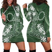 Sage Green Kuki Airani Tapakau Hoodie Dress Tribal Anchor Mix Tiare