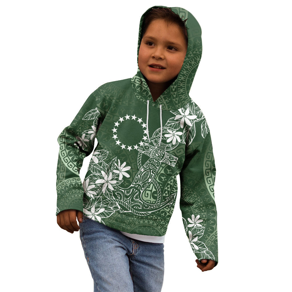 Sage Green Kuki Airani Tapakau Kid Hoodie Tribal Anchor Mix Tiare