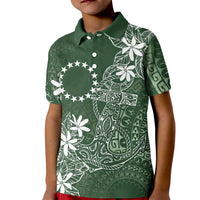 Sage Green Kuki Airani Tapakau Kid Polo Shirt Tribal Anchor Mix Tiare