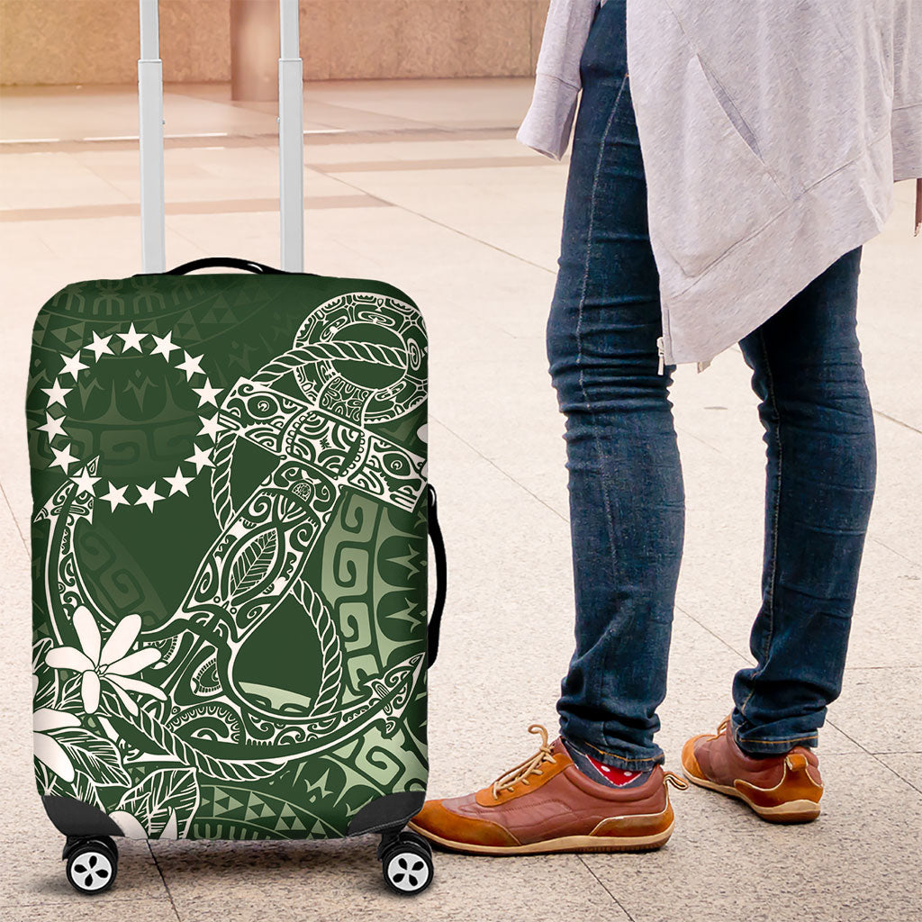 Sage Green Kuki Airani Tapakau Luggage Cover Tribal Anchor Mix Tiare