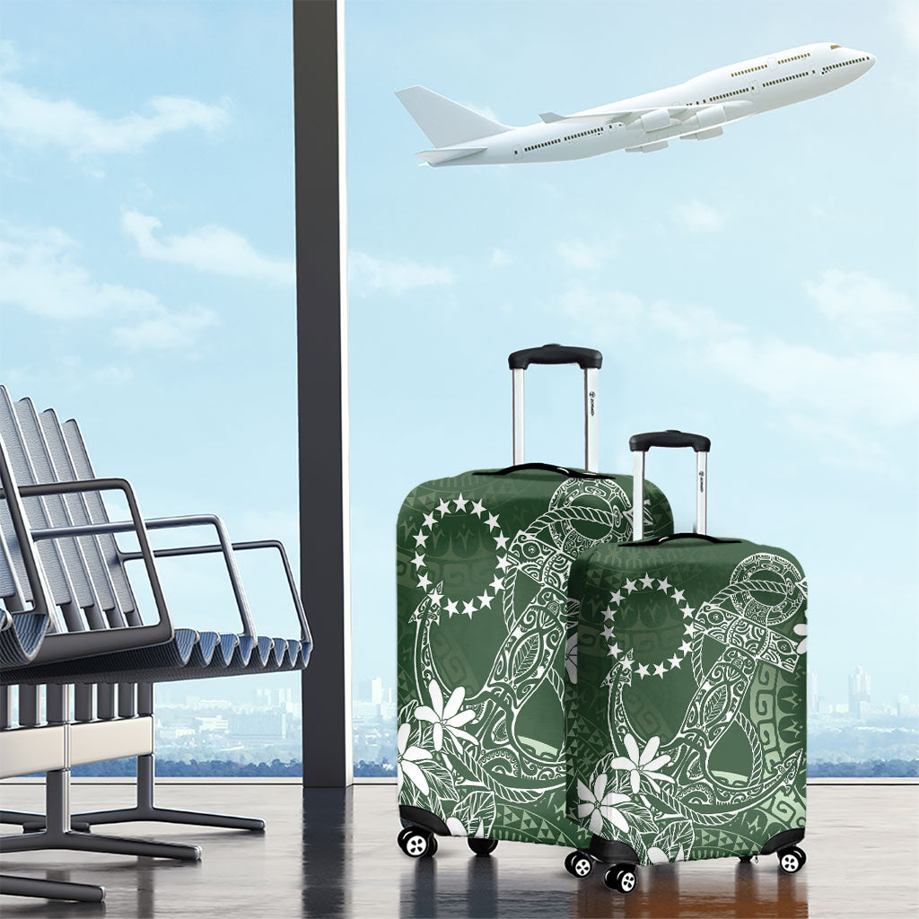 Sage Green Kuki Airani Tapakau Luggage Cover Tribal Anchor Mix Tiare