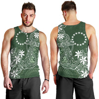 Sage Green Kuki Airani Tapakau Men Tank Top Tribal Anchor Mix Tiare