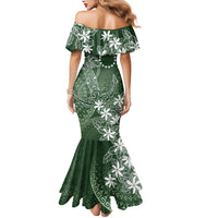 Sage Green Kuki Airani Tapakau Mermaid Dress Tribal Anchor Mix Tiare