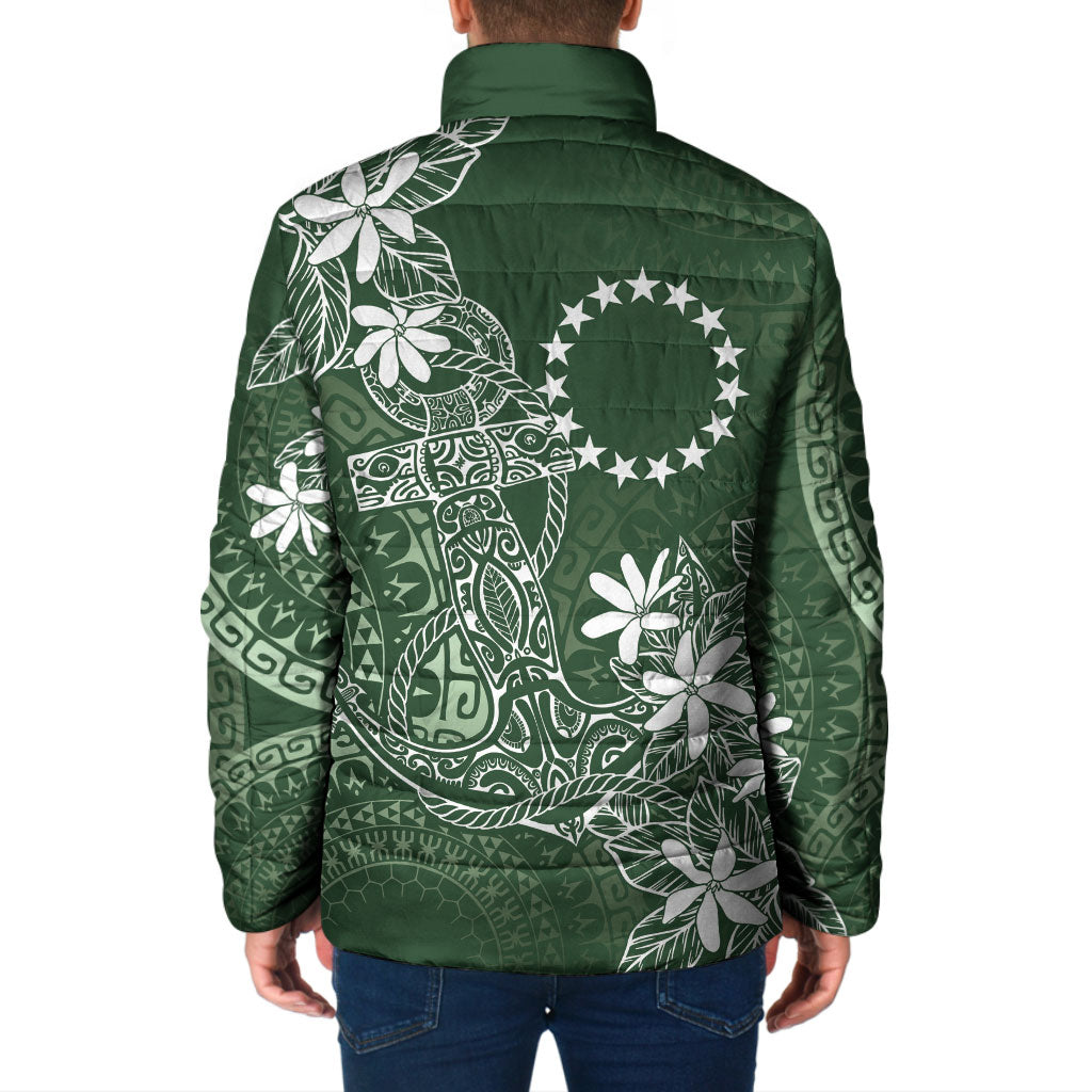 Sage Green Kuki Airani Tapakau Padded Jacket Tribal Anchor Mix Tiare