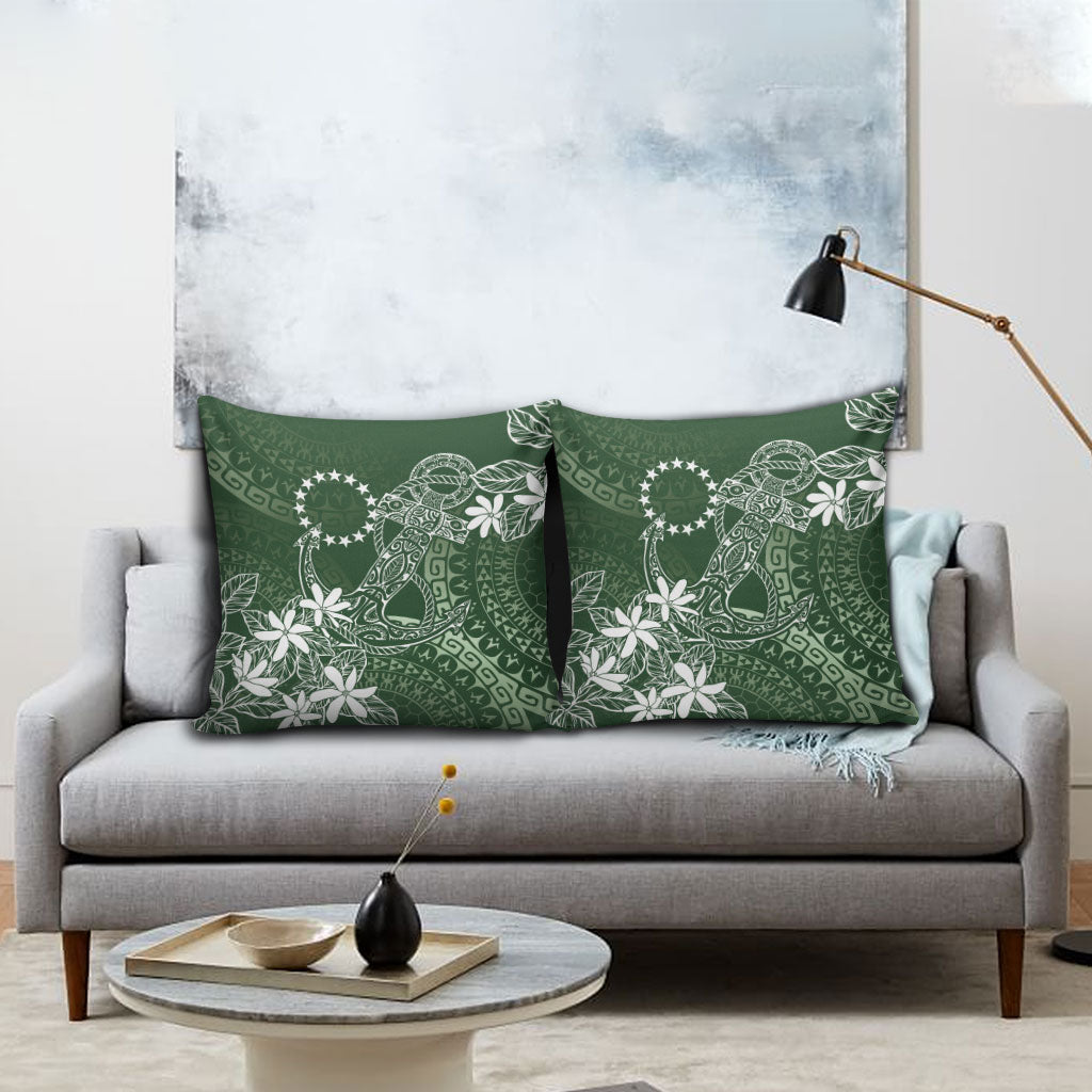 Sage Green Kuki Airani Tapakau Pillow Cover Tribal Anchor Mix Tiare