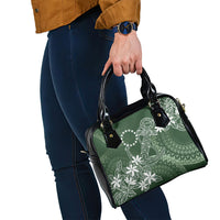 Sage Green Kuki Airani Tapakau Shoulder Handbag Tribal Anchor Mix Tiare