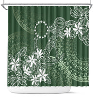 Sage Green Kuki Airani Tapakau Shower Curtain Tribal Anchor Mix Tiare
