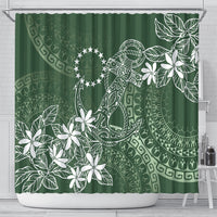 Sage Green Kuki Airani Tapakau Shower Curtain Tribal Anchor Mix Tiare