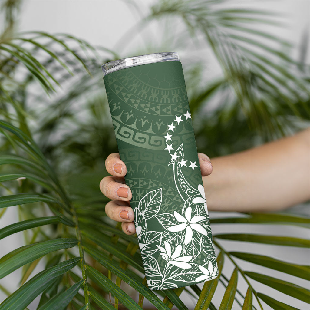 Sage Green Kuki Airani Tapakau Skinny Tumbler Tribal Anchor Mix Tiare