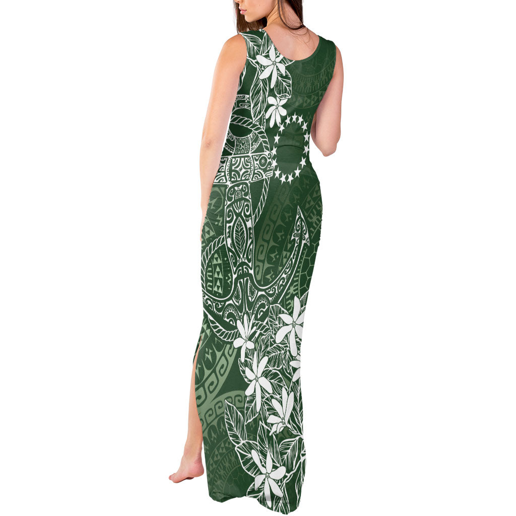 Sage Green Kuki Airani Tapakau Tank Maxi Dress Tribal Anchor Mix Tiare