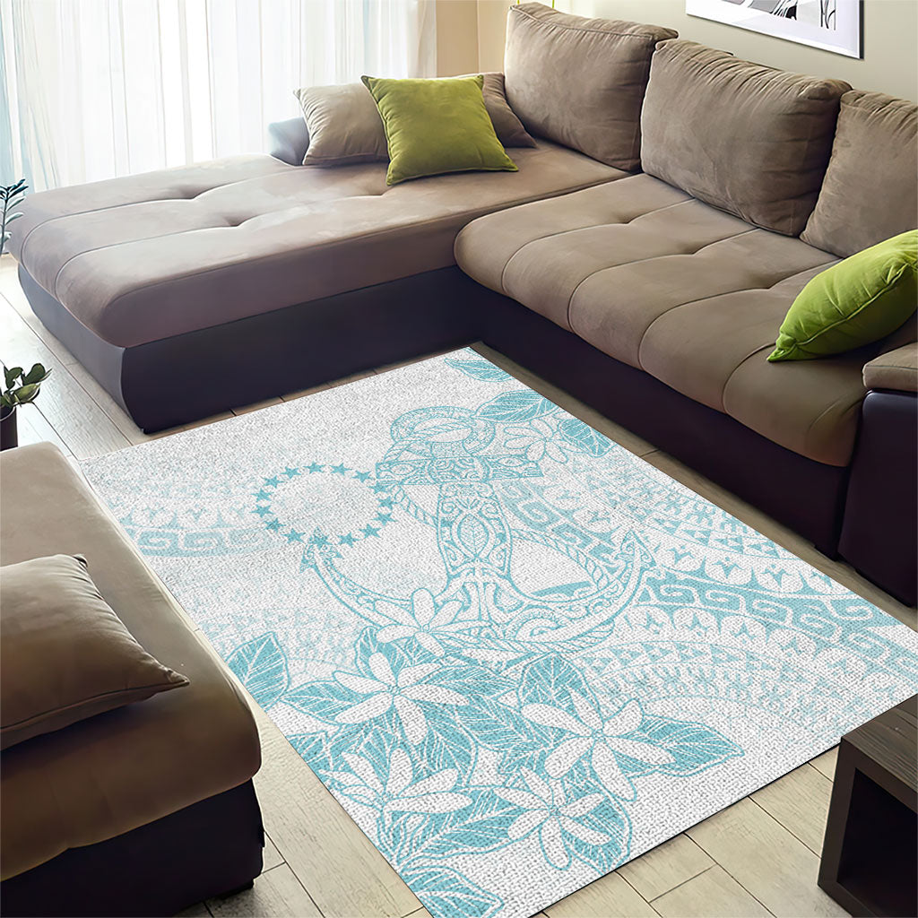 Turquoise Kuki Airani Tapakau Area Rug Tribal Anchor Mix Tiare