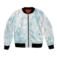 Turquoise Kuki Airani Tapakau Bomber Jacket Tribal Anchor Mix Tiare