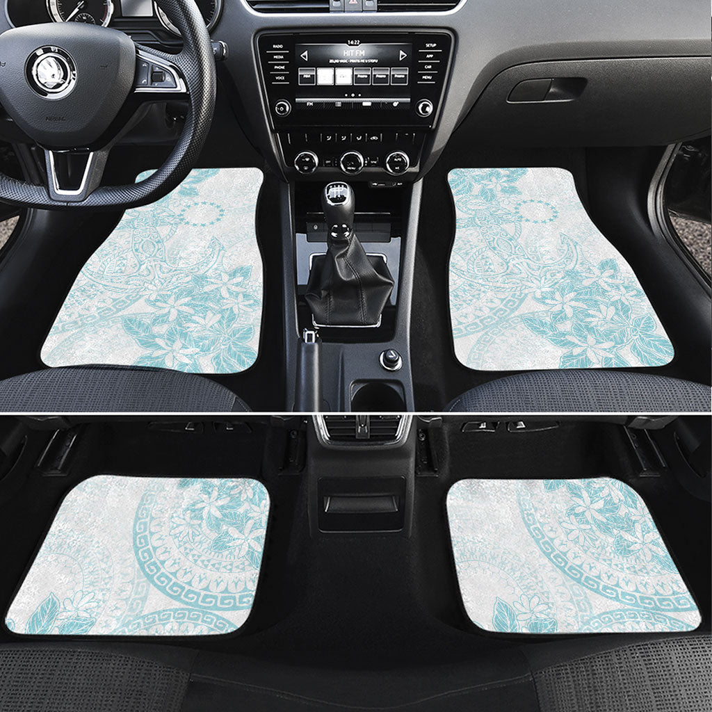 Turquoise Kuki Airani Tapakau Car Mats Tribal Anchor Mix Tiare LT7 Set 4pcs Turquoise - Polynesian Pride
