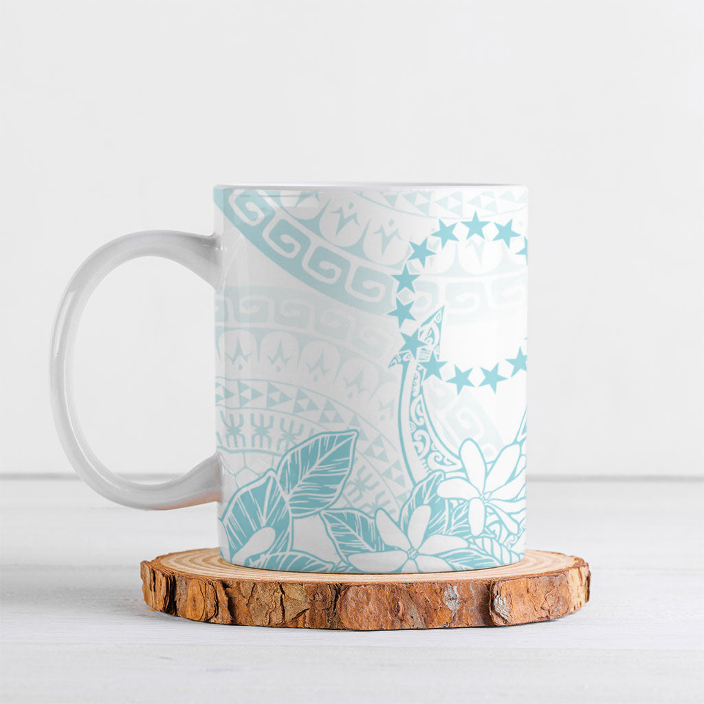 Turquoise Kuki Airani Tapakau Ceramic Mug Tribal Anchor Mix Tiare