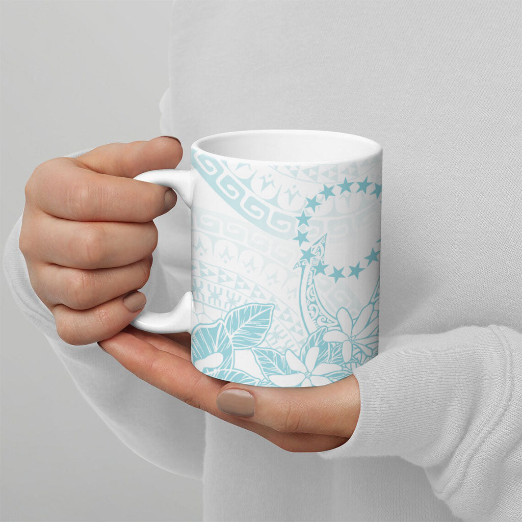 Turquoise Kuki Airani Tapakau Ceramic Mug Tribal Anchor Mix Tiare