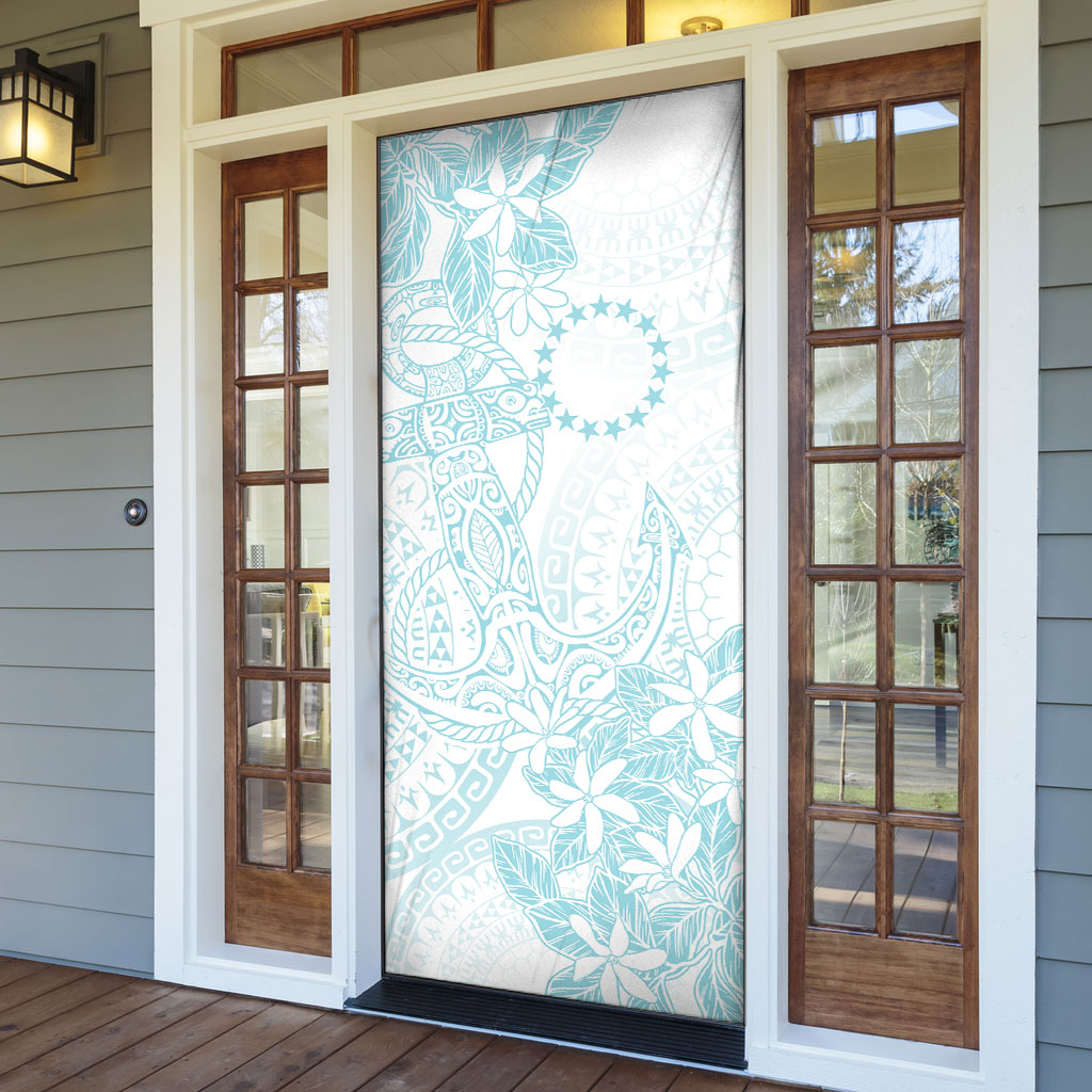 Turquoise Kuki Airani Tapakau Door Cover Tribal Anchor Mix Tiare