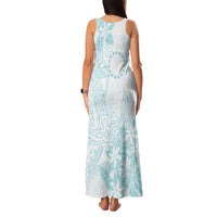Turquoise Kuki Airani Tapakau Family Matching Tank Maxi Dress and Hawaiian Shirt Tribal Anchor Mix Tiare