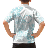 Turquoise Kuki Airani Tapakau Kid Hawaiian Shirt Tribal Anchor Mix Tiare