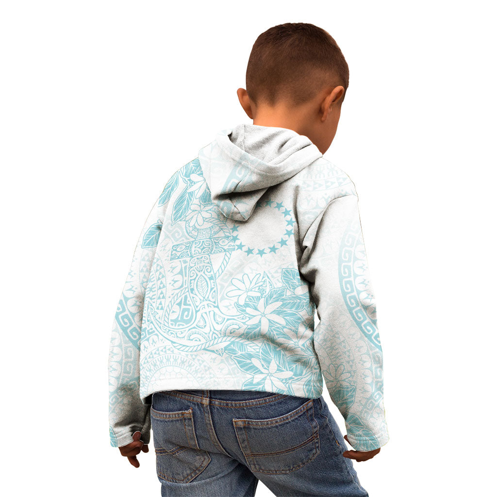 Turquoise Kuki Airani Tapakau Kid Hoodie Tribal Anchor Mix Tiare