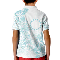 Turquoise Kuki Airani Tapakau Kid Polo Shirt Tribal Anchor Mix Tiare