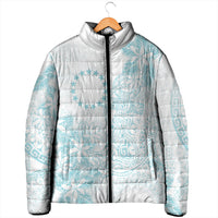 Turquoise Kuki Airani Tapakau Padded Jacket Tribal Anchor Mix Tiare
