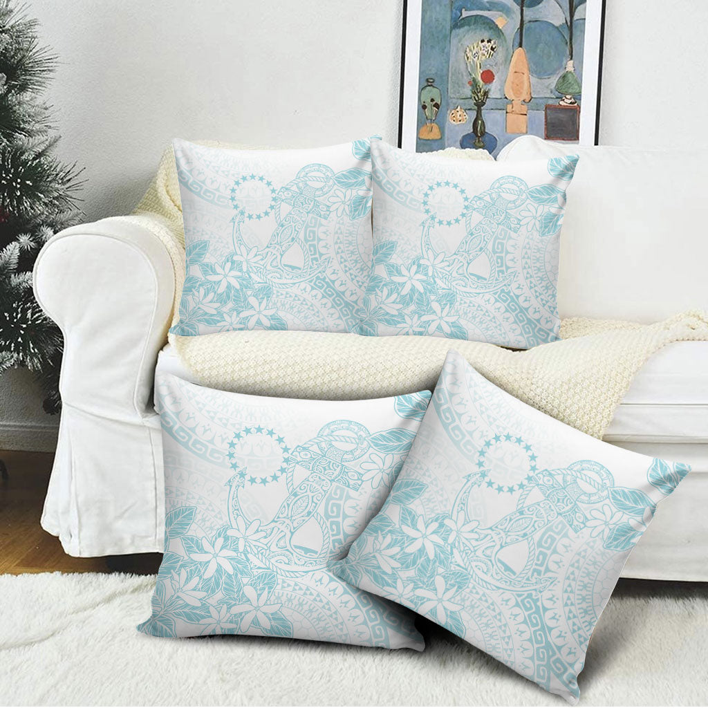 Turquoise Kuki Airani Tapakau Pillow Cover Tribal Anchor Mix Tiare