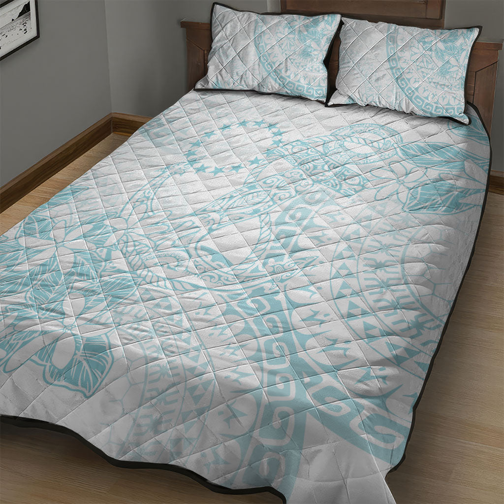 Turquoise Kuki Airani Tapakau Quilt Bed Set Tribal Anchor Mix Tiare