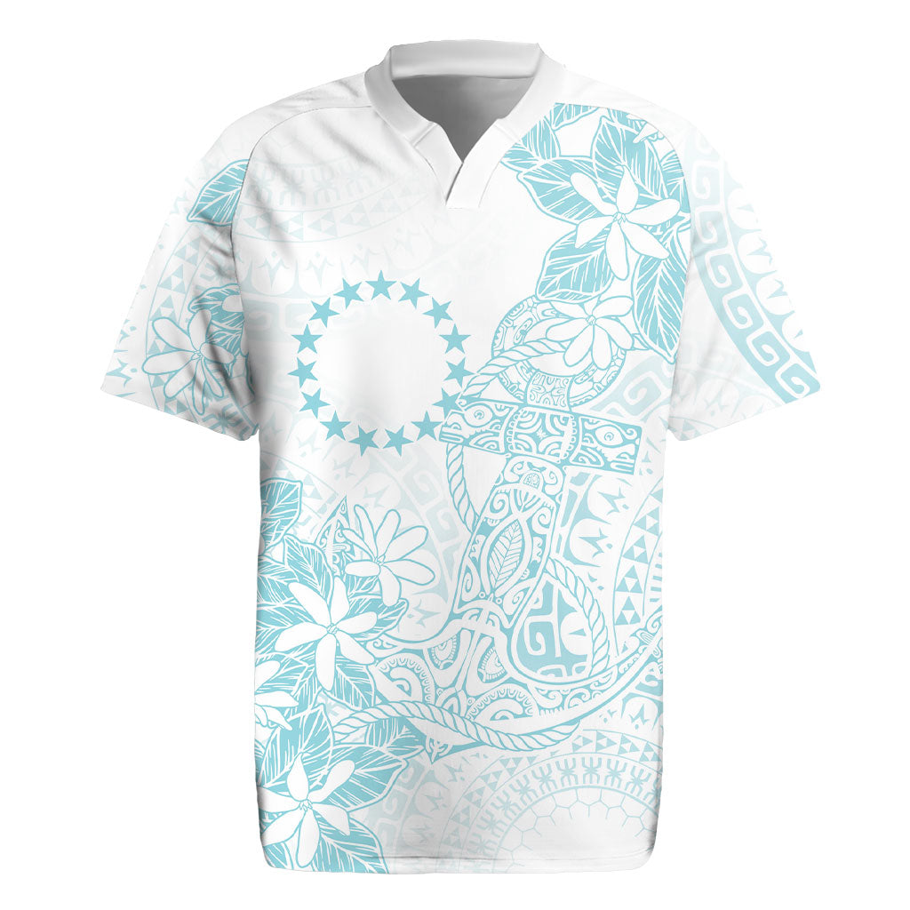 Turquoise Kuki Airani Tapakau Rugby Jersey Tribal Anchor Mix Tiare LT7 Turquoise - Polynesian Pride