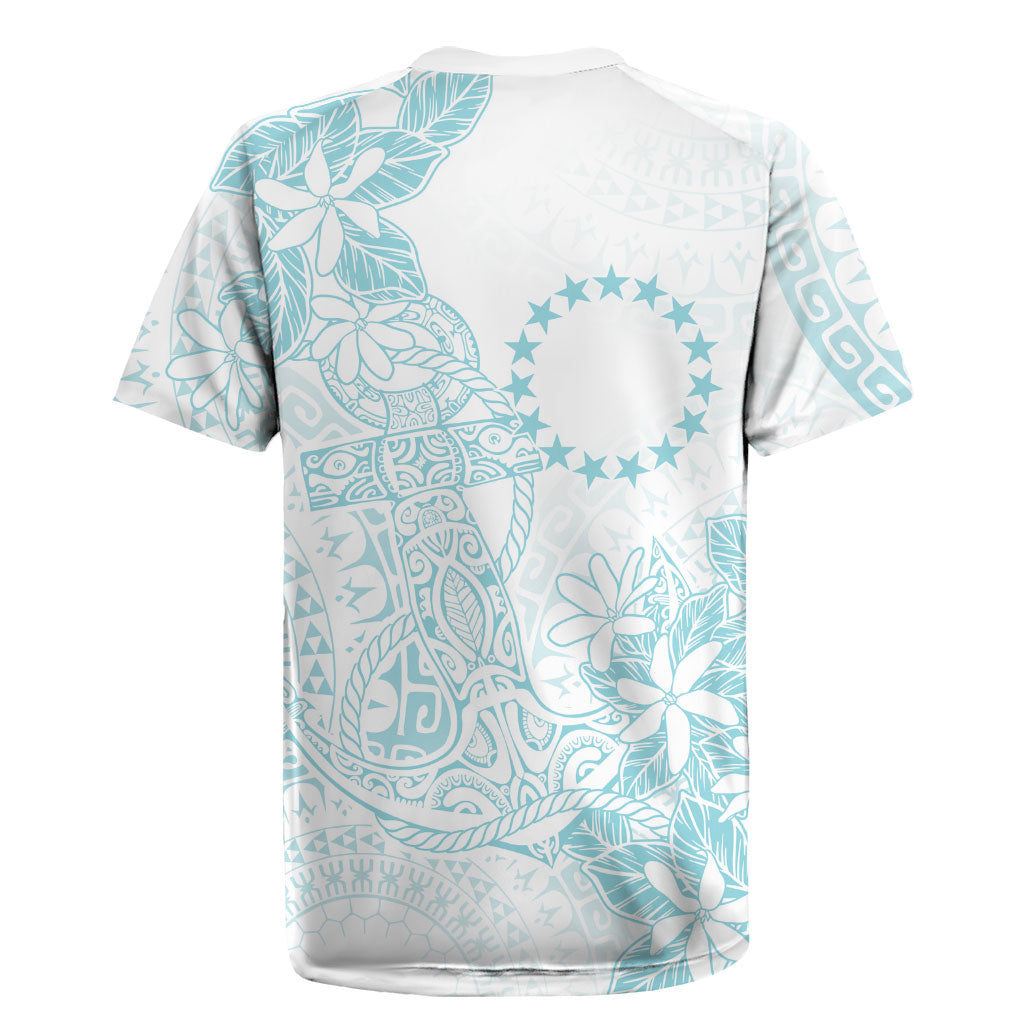 Turquoise Kuki Airani Tapakau Rugby Jersey Tribal Anchor Mix Tiare