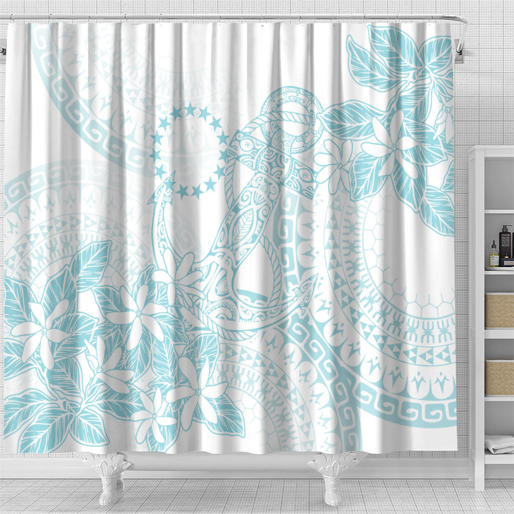 Turquoise Kuki Airani Tapakau Shower Curtain Tribal Anchor Mix Tiare