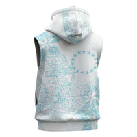 Turquoise Kuki Airani Tapakau Sleeveless Zip Hoodie Tribal Anchor Mix Tiare